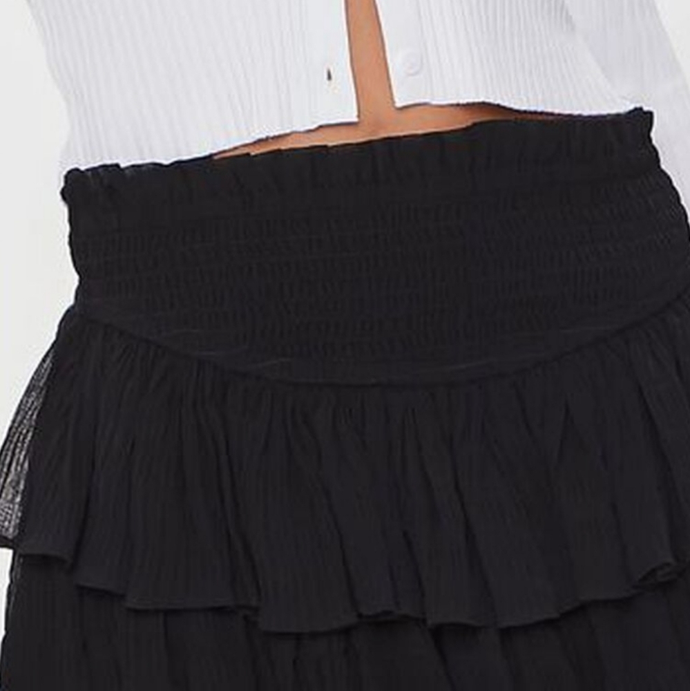 ☀️Forever 21 BLACK Woven Mini Skirt - Picture 8 of 10